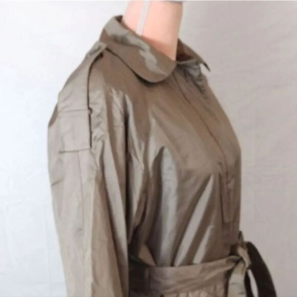 VTG Mervyns 80s Beige Belted Midi Trench Coat Removable Liner SZ 6 Petite - Picture 5 of 14